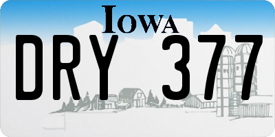 IA license plate DRY377