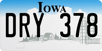 IA license plate DRY378