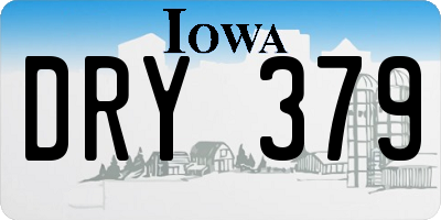 IA license plate DRY379