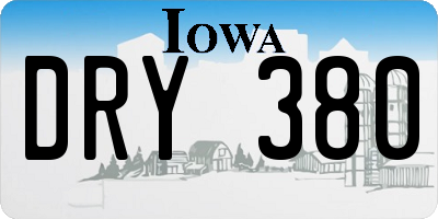 IA license plate DRY380