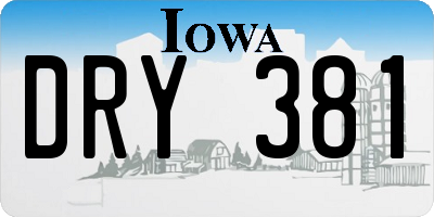 IA license plate DRY381