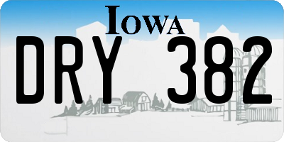 IA license plate DRY382