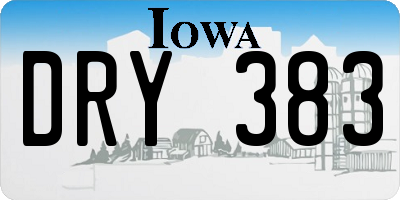 IA license plate DRY383