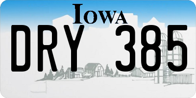 IA license plate DRY385