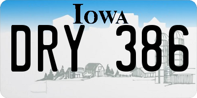 IA license plate DRY386