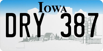 IA license plate DRY387