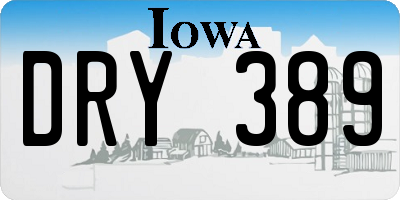 IA license plate DRY389