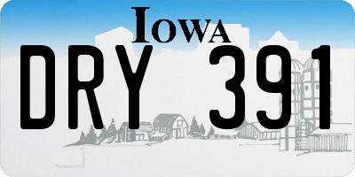 IA license plate DRY391