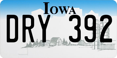 IA license plate DRY392