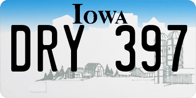 IA license plate DRY397