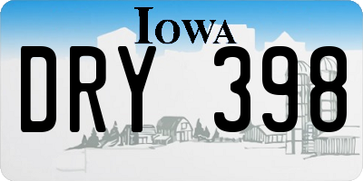 IA license plate DRY398