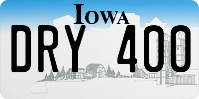 IA license plate DRY400