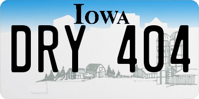IA license plate DRY404