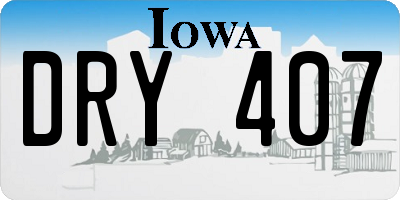 IA license plate DRY407