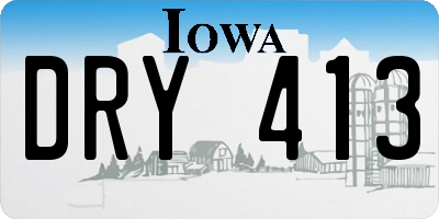 IA license plate DRY413