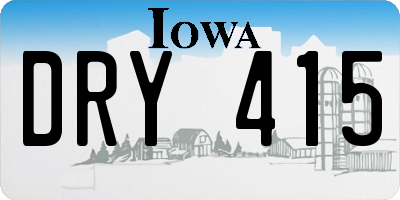 IA license plate DRY415