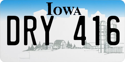 IA license plate DRY416