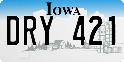 IA license plate DRY421