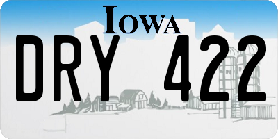 IA license plate DRY422