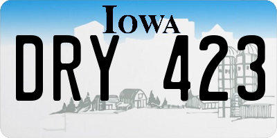 IA license plate DRY423