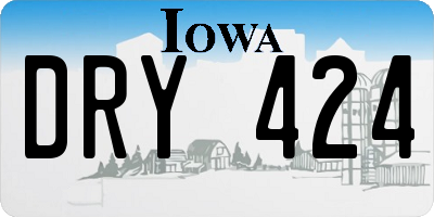 IA license plate DRY424
