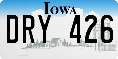 IA license plate DRY426