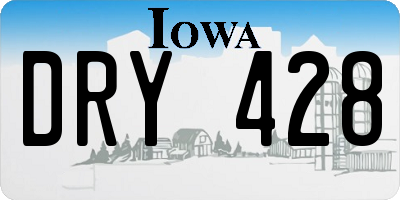 IA license plate DRY428