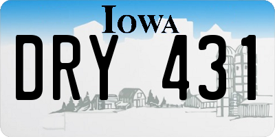 IA license plate DRY431