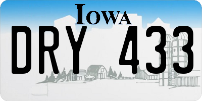 IA license plate DRY433