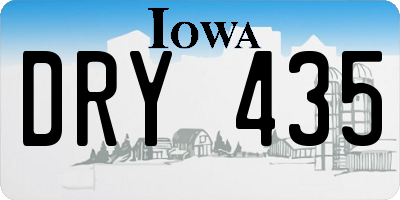 IA license plate DRY435