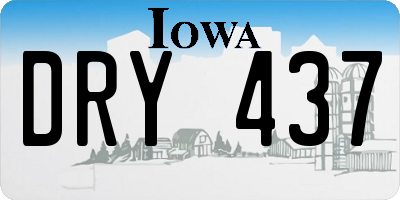 IA license plate DRY437