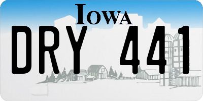 IA license plate DRY441