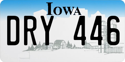 IA license plate DRY446