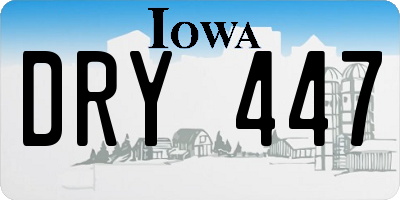 IA license plate DRY447