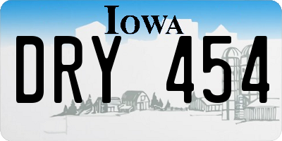 IA license plate DRY454