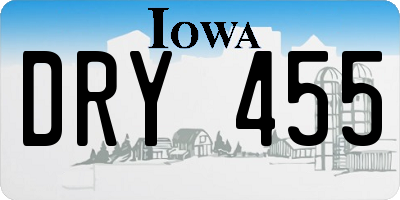 IA license plate DRY455