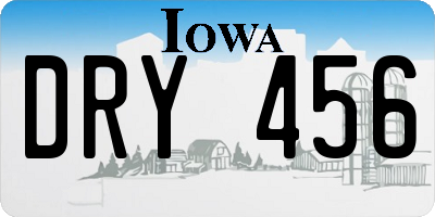 IA license plate DRY456