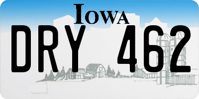 IA license plate DRY462