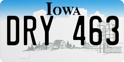 IA license plate DRY463