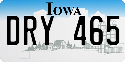 IA license plate DRY465