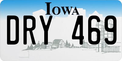 IA license plate DRY469