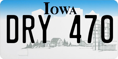 IA license plate DRY470