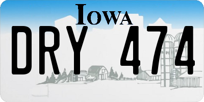 IA license plate DRY474