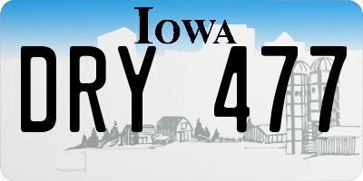 IA license plate DRY477