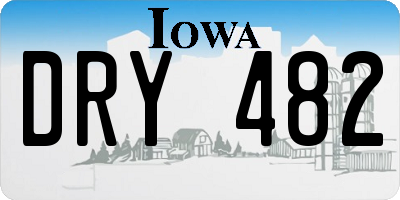 IA license plate DRY482
