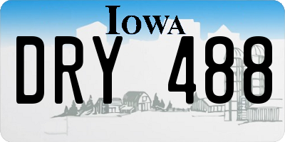 IA license plate DRY488