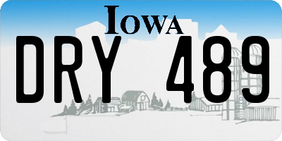 IA license plate DRY489