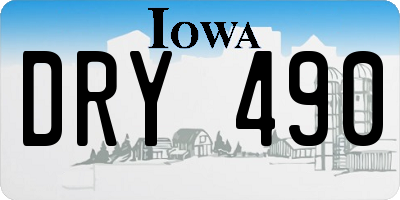 IA license plate DRY490