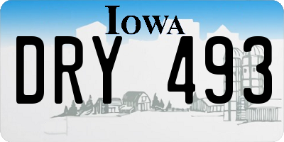 IA license plate DRY493