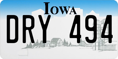 IA license plate DRY494